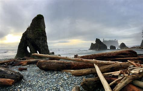 A Cloudy Afternoon On Ruby Beach In Olympic National Park Washington