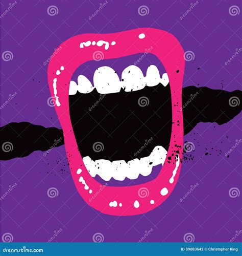 Screaming Mouth Sticking Out Tongue And Shouting It Out Loud Vector