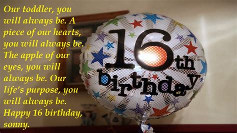 Happy 16th Birthday Wishes For Son Vitalcute