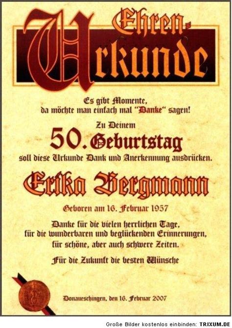 Gestalte mit dieser vorlage eine lustige einladung zum 50. Zum 50 Geburtstag Urkunde | wünsche zum geburtstag