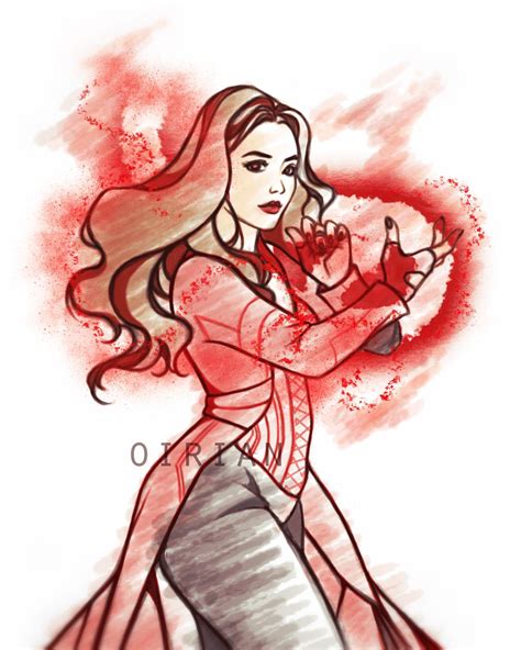 Digital Drawing Of Wanda Maximoff Scarlet Witch From The Avengers