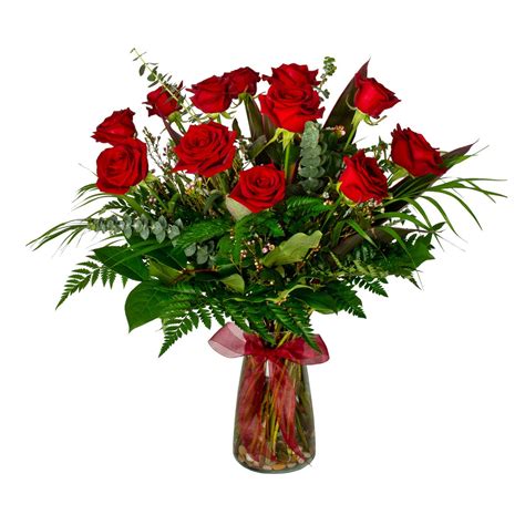 Dozen Classic Red Roses In A Vase Browns The Florist Bc Canada