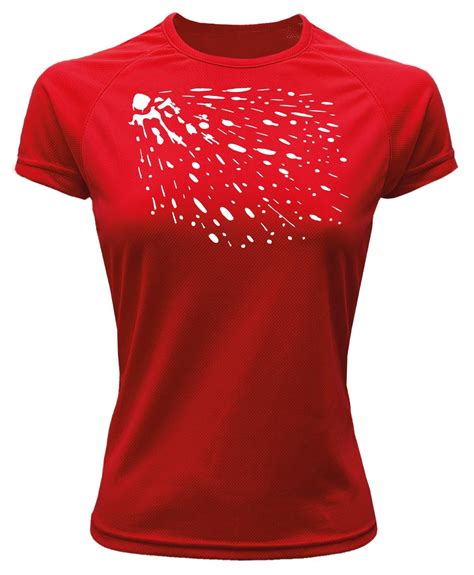⭐️ Camiseta Deportiva Paint En Color Rojo Para Mujer ⭐️
