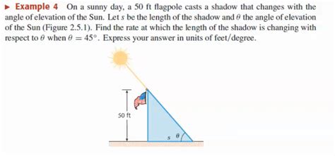 Solved Example 4 On A Sunny Day A 50 Ft Flagpole Casts A Shadow That