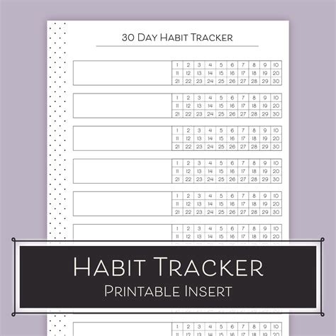 Free 30 Day Habit Tracker Printable Insert Cali Motif Designs