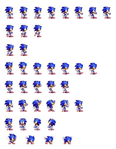 Ultimate Sonic The Hedgehog Sprite Sheet By