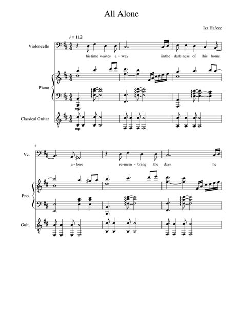 All Alone Sheet Music For Piano Cello Guitar Download Free In Pdf