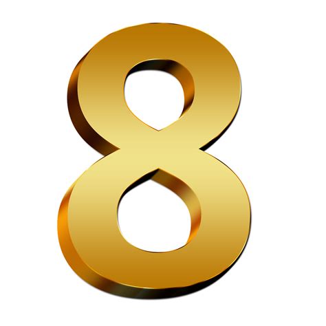 Number Eight Deco Gold Png Clip Art Image Ideias Alfabeto Images