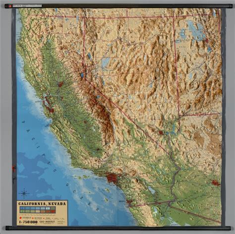 California Physical Raised Relief David Rumsey Historical Map