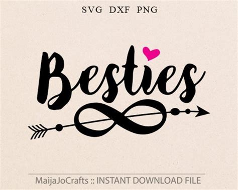 Besties SVG DXF png Files for Cutting Machines Cameo or