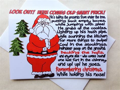 Funny Christmas Card Sarcastic Santa Original Hand Drawn