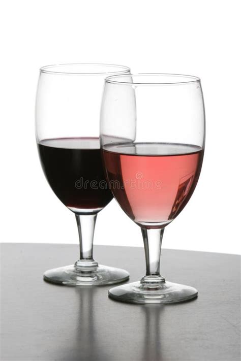 Two Wine Glasses Half Full Of Wine Stock Image Image Of Nightlife