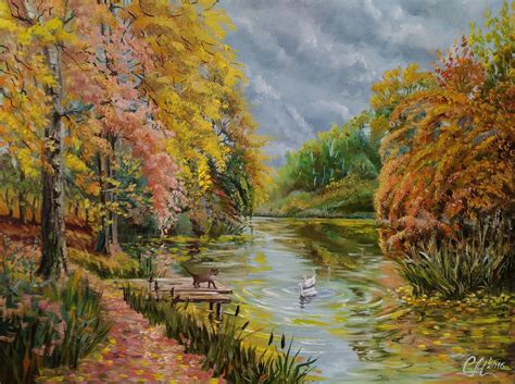 Autumn Painting Fall Landscape Oil Painting Impressionism