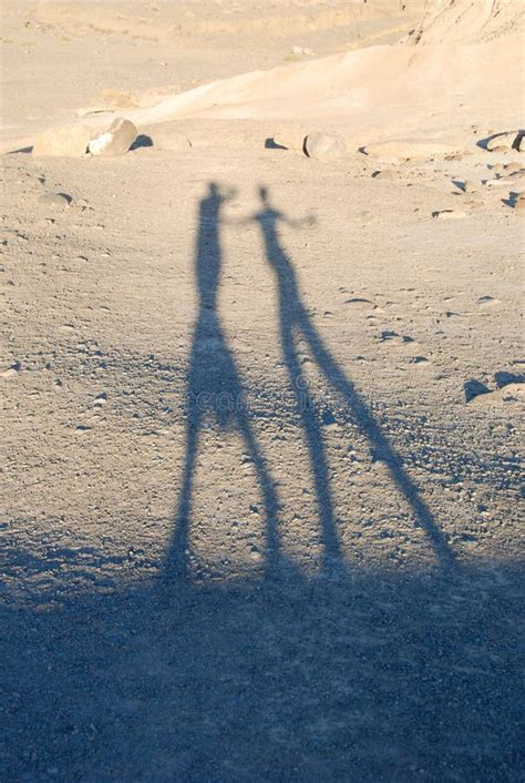 Shadows Of People In The Desert Stock Image Image Of Rocks Evening