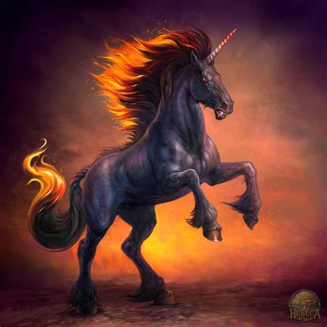 Unicorn By Gellihana Art On Deviantart Dark Fantasy Art Fire Horse