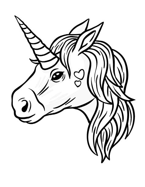 Dessin Tête De Licorne Unicorn Animal Fantasy Stroke Illustration