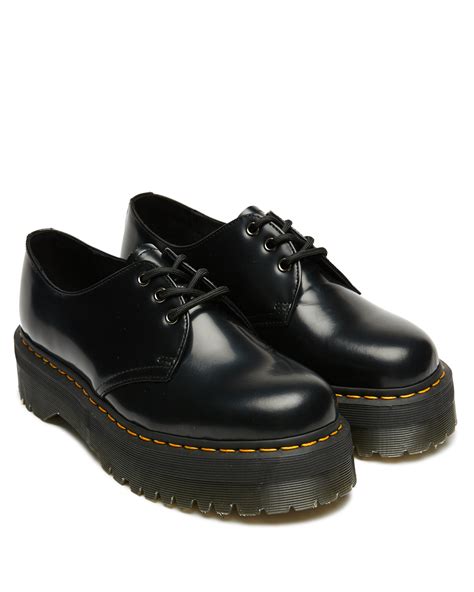 Dr Martens Womens 1461 Quad 3 Eye Shoe Black Surfstitch