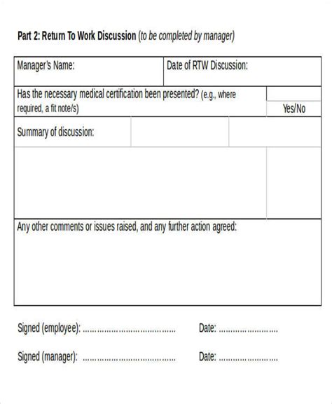 Free 7 Return To Work Note Samples In Ms Word Pdf