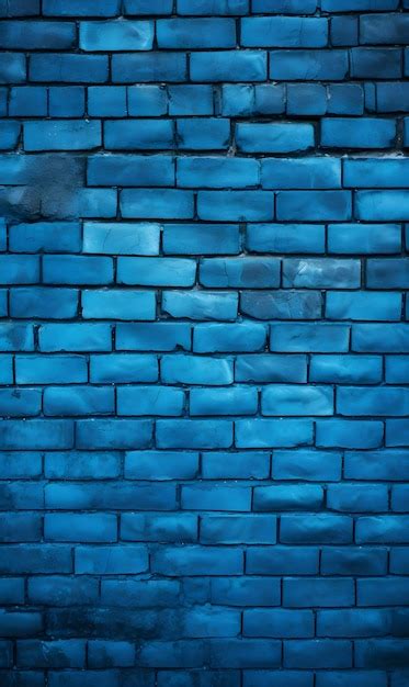 Premium Ai Image Blue Brick Wall Background Blue Brick Wall Texture
