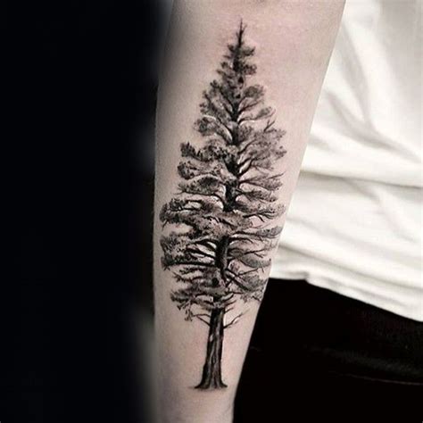 Detailed Forearm Tree Covered In Snow Mens Tattoo More Tree Branch
