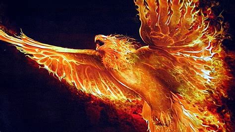 Flame Mythology Wing Darkness Phoenix Fire Fantasy Art Mythical