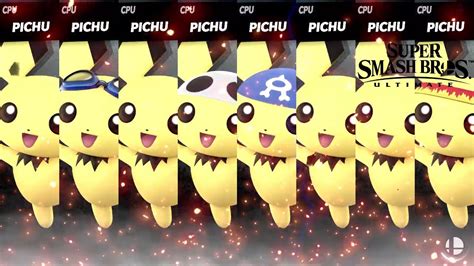 Super Smash Bros Ultimate All Pichu Costume Gameplay Youtube