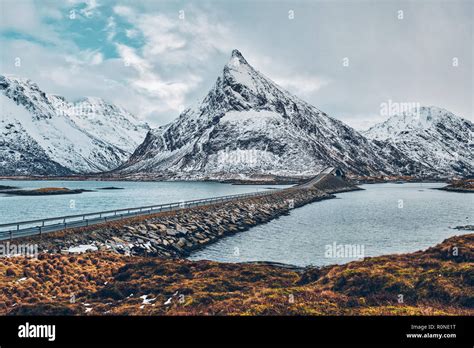 Fredvang Bridges Lofoten Islands Norway Stock Photo Alamy