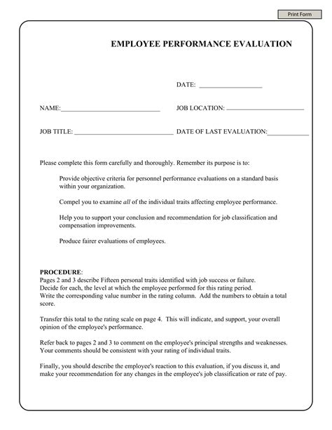 Free 10 Employee Self Reviews Forms In Pdf Ms Word