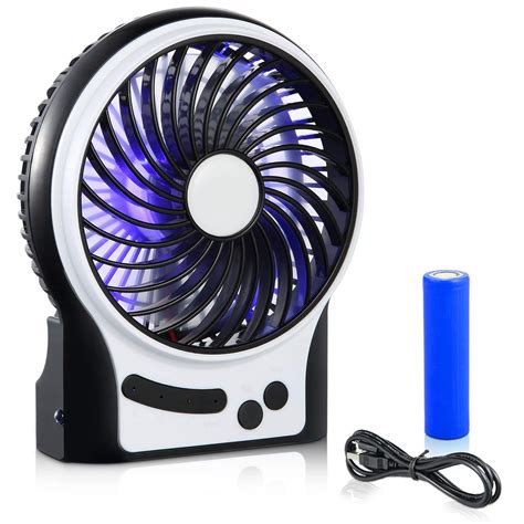 Freedo 3 Speeds Mini Desk Fan Rechargeable Battery Operated Fan With