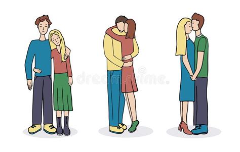 Romantic Couples A Set Of Cute Vector Characters Young Guy And Girl