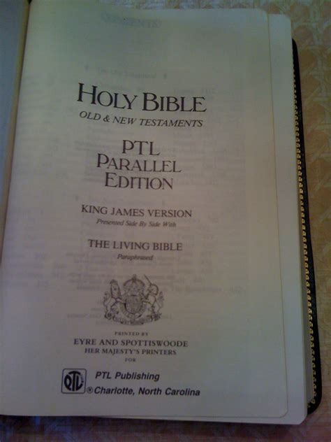 Ptl Parallel Bible King James Version The Living Bible Large Print