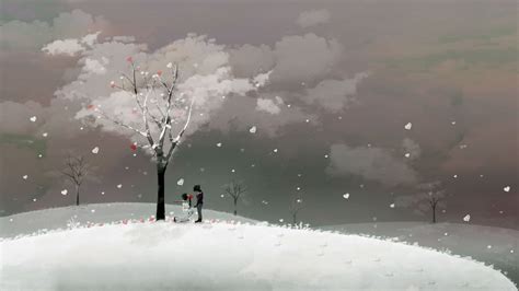 Cute Snow Couple Love Wallpapers On Wallpaperdog