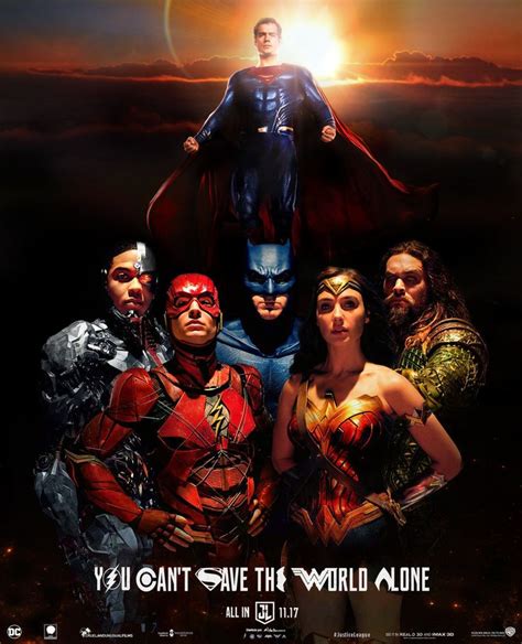 The wording includes the heroes logos, and yes, even superman's despite him not being on the poster. Justice League Movie Posterby Mikhail Aldebaran | Justice ...