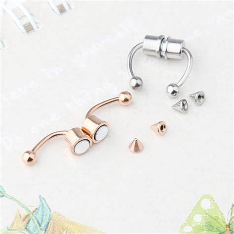 Fake Nostril Piercing Jewelry Faux Septum Horseshoe Hoop Nose Ring Non