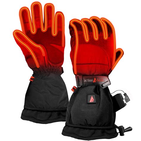 Actionheat Mens X Large Black 5 Volt Battery Heated Snow Gloves Ah Gv