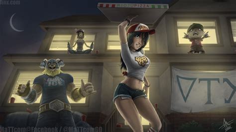 Pizza Girl Sivir By Mattcomgo At Deviantart Pizza Delivery Sivir