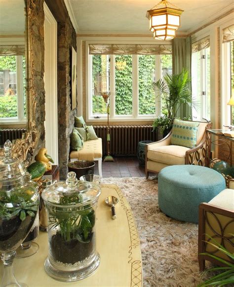 Enclosed Porch With A Sophisticated Vintage Feel Sunroom Decorating