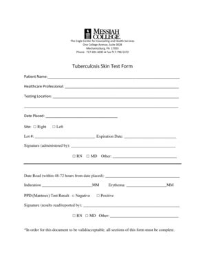Tb Skin Test Form Fill And Sign Printable Template Online