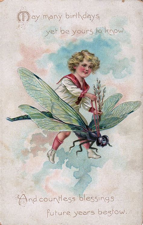Free Vintage Clip Art Boy Riding Dragonfly The Graphics Fairy
