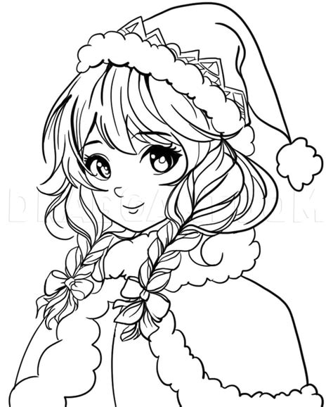Anime Christmas Girl Drawing Tutorial Step By Step Drawing Guide By