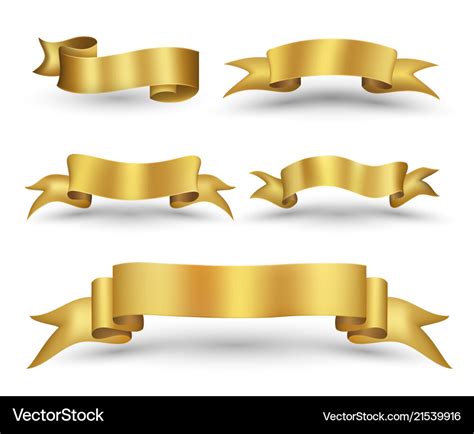 Gold Ribbon Banner Royalty Free Vector Image Vectorstock