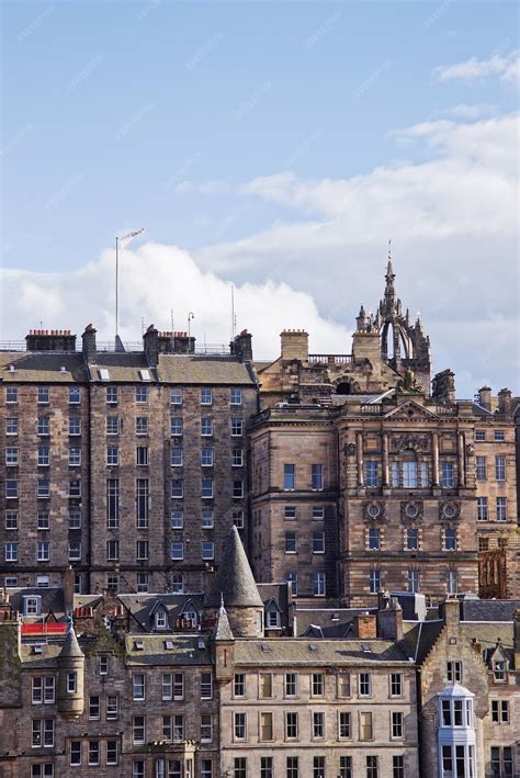 Premium Photo Old Town Stone Buildings And Steeple Of St Giles