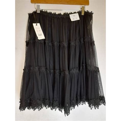New Look Tiered Lace Skirt With Trim Black Size 12 For Sale In