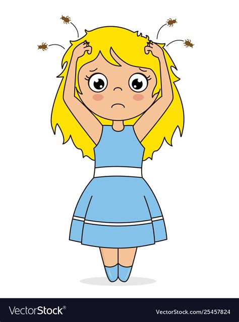 Girl With Head Lice Royalty Free Vector Image Vectorstock