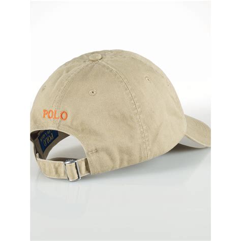 Polo Ralph Lauren Cotton Chino Baseball Cap In Beige For Men Military