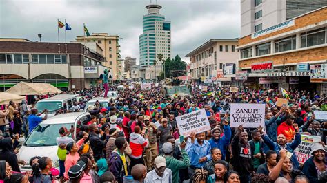 Jubilant Demonstrators Demand Zimbabwes Robert Mugabe Step Down