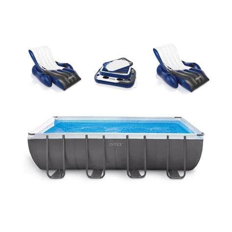 Intex 18 Ft X 9 Ft X 52 In Rectangle Above Ground Pool In The Above