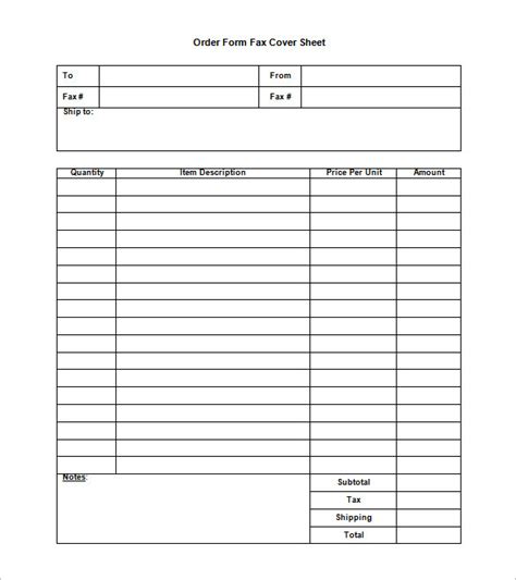 order form template   wordexcel  documents