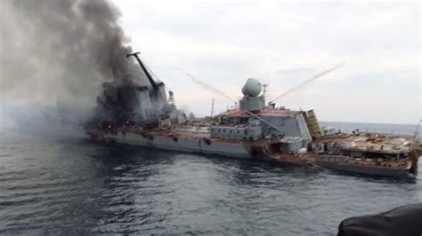 Ukraine War Dramatic Images Appear To Show Sinking Russian Warship