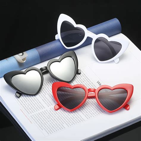 Heart Sunglasses Women Brand Designer Cats Eye Sun Glasses Retro Love